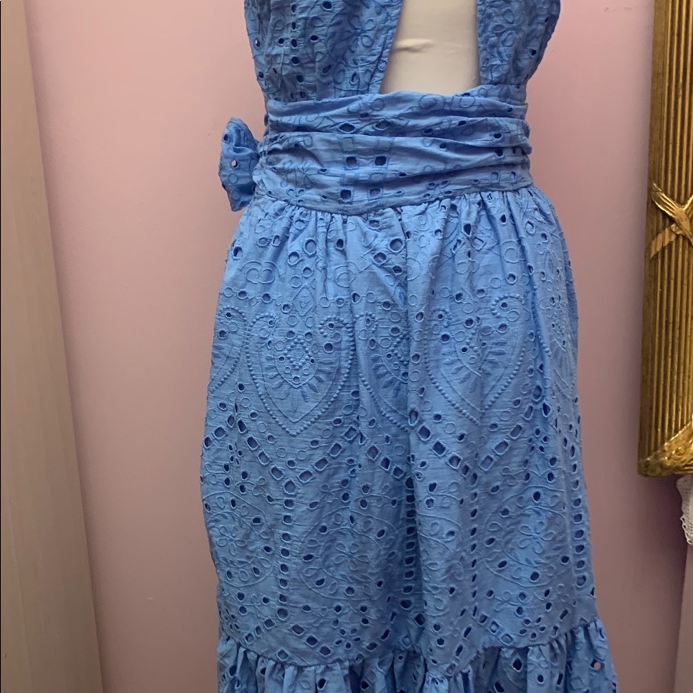 Maeve Eyelet Wrap Midi dress by Anthropologie 4P - Picture 4 of 16